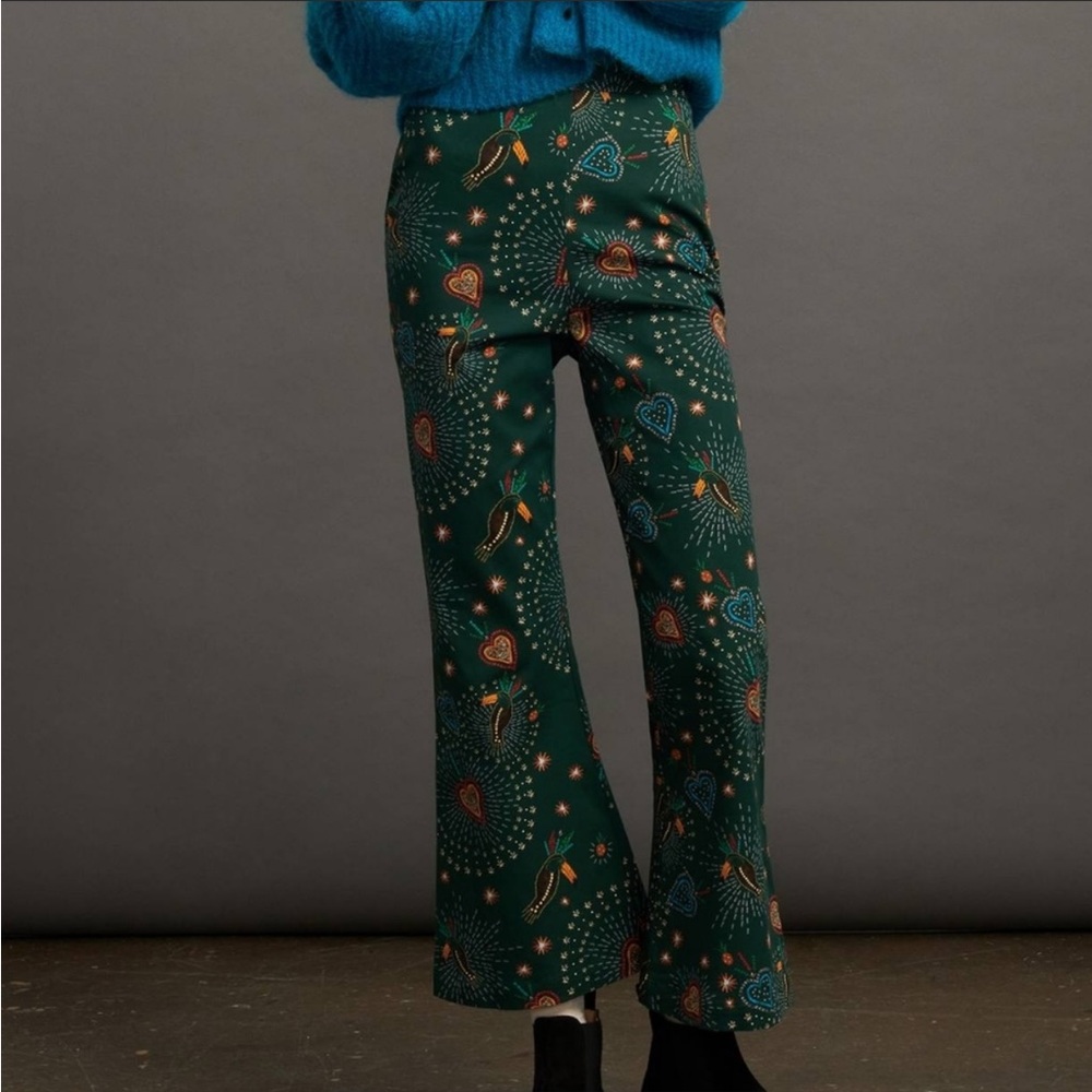 HTF Anthropologie Farm Rio Fernanda Flared Pants - Picture 2 of 10